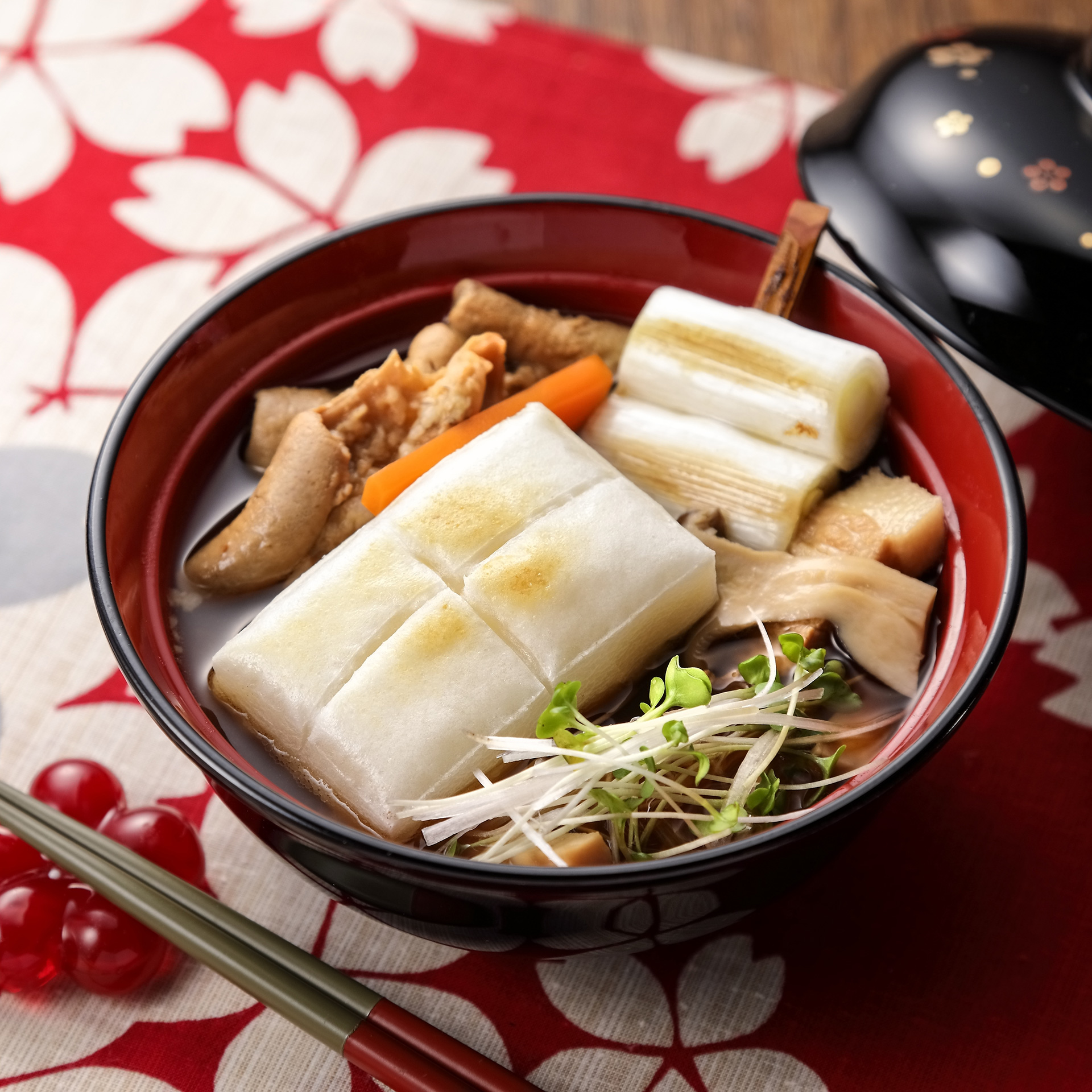 ネギ推し！牛もつあったか味噌雑煮イメージ