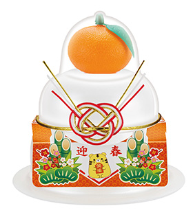 サトウの福餅入り鏡餅 小飾り 迎春橙付きの画像